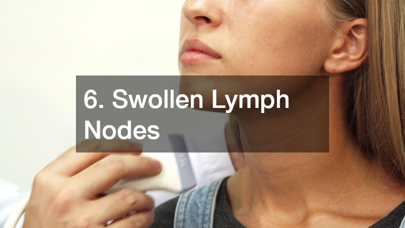 woman being checked for swollen lymph nodes